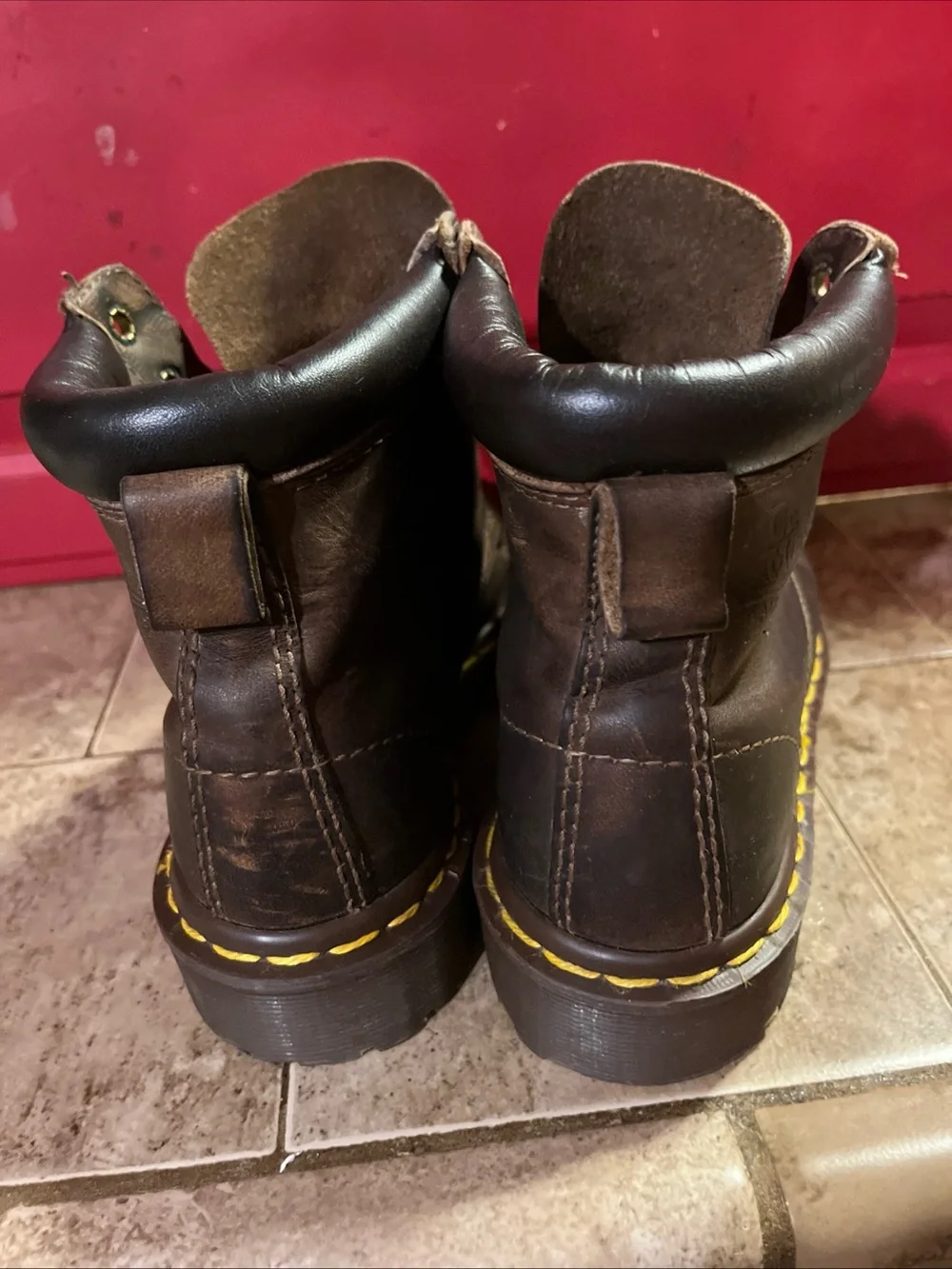 🔥 dr martens 6 eye boots Brown Size 4 Docs Made In England Mens Women READ
